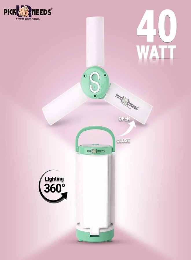 Pick Ur Needs Solar Rechargeable Emergency LED Foldable Floor Lantern Table Lamp Light (Green) - Image 5